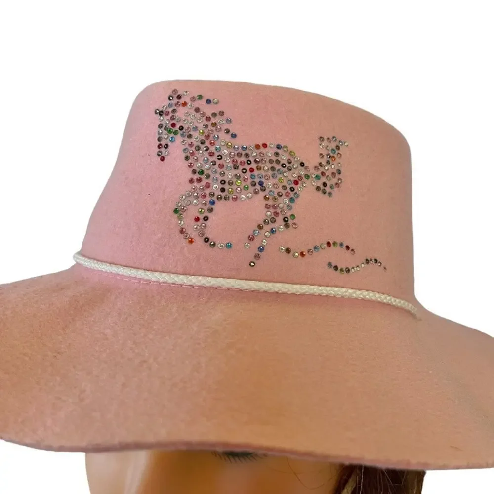 Silverado Embellished Pink Wool Felt Girls Cowgirl Hat - Cowboy Kids Made in USA